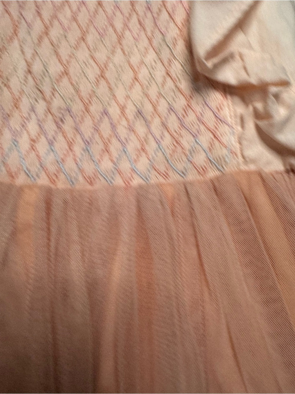 NWOT Girls Well Dressed Wolf peached smocked flutter dress Size 5 - Picture 6 of 8